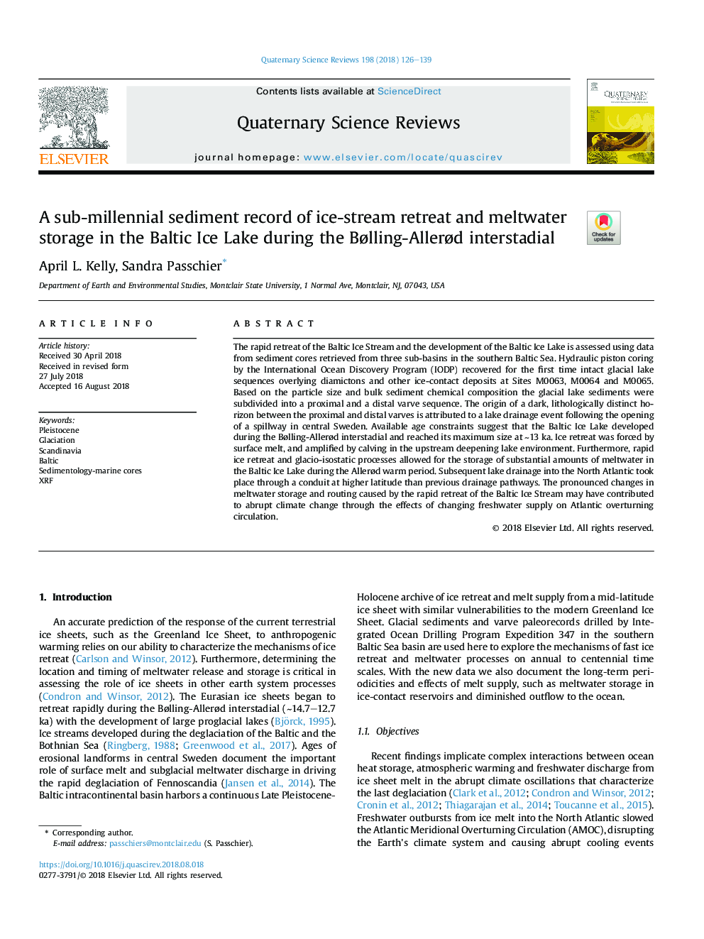 A sub-millennial sediment record of ice-stream retreat and meltwater storage in the Baltic Ice Lake during the BÃ¸lling-AllerÃ¸d interstadial