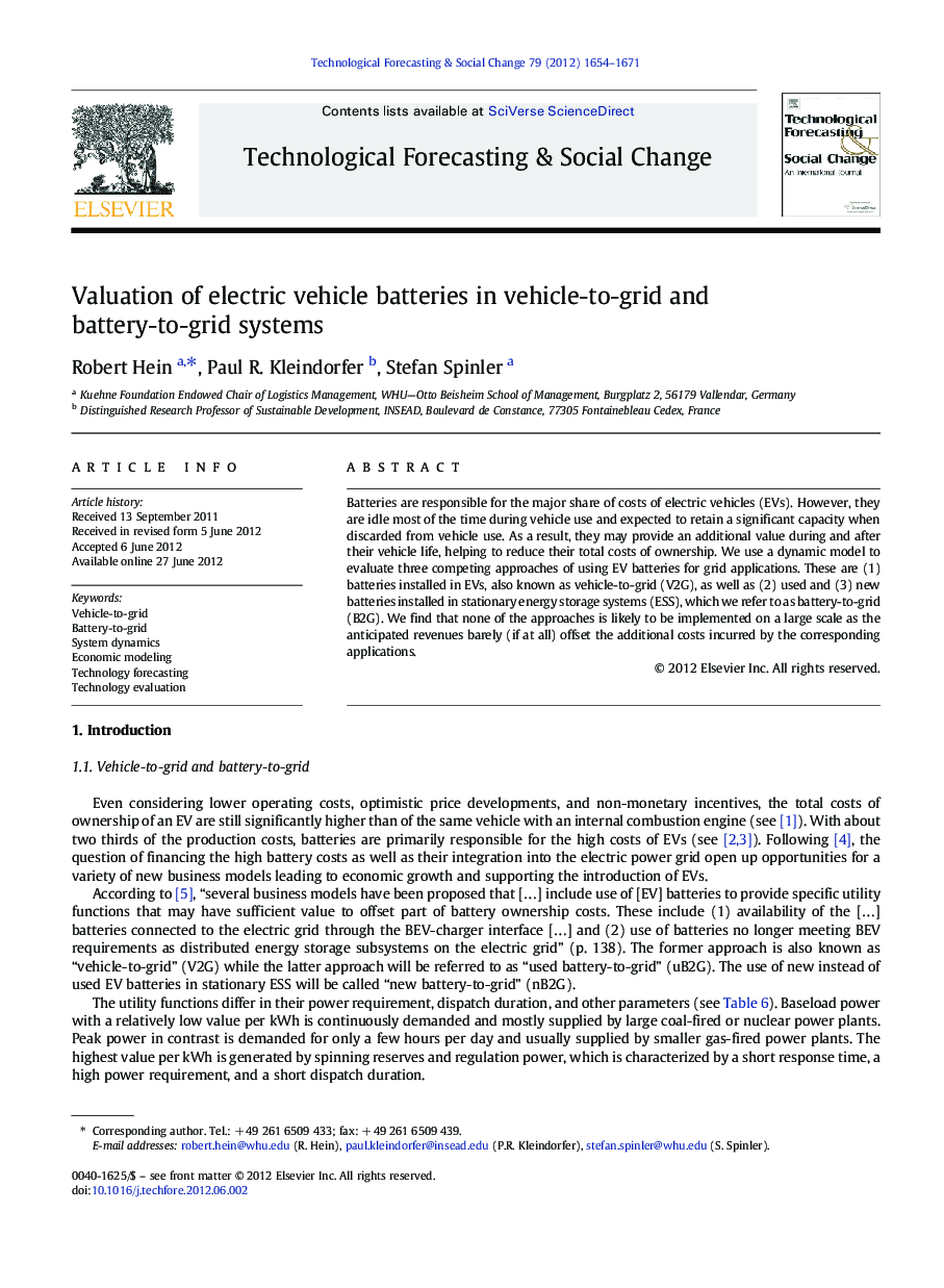 Valuation of electric vehicle batteries in vehicle-to-grid and battery-to-grid systems