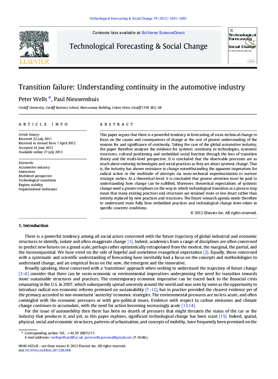 Transition failure: Understanding continuity in the automotive industry