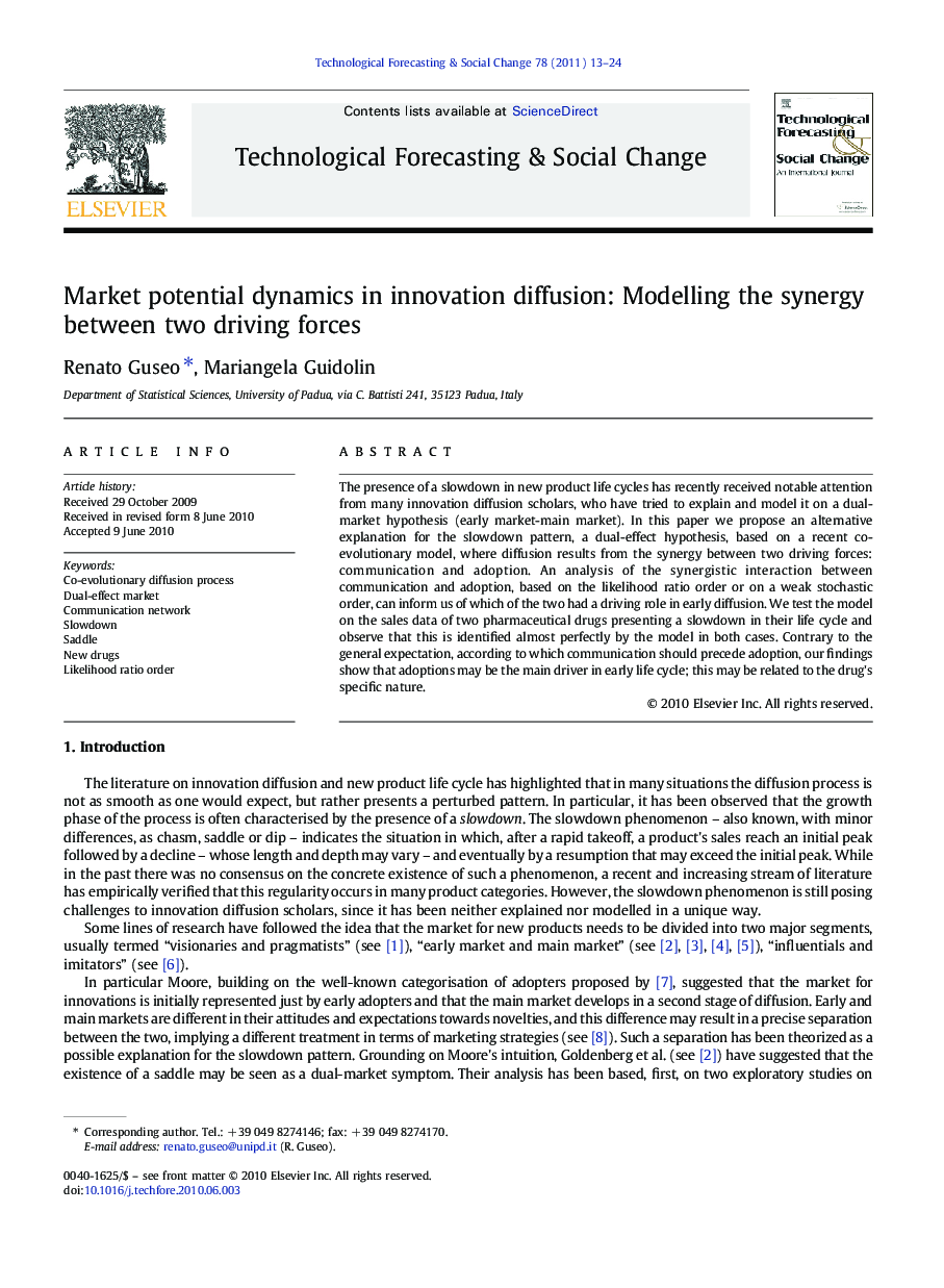 Market potential dynamics in innovation diffusion: Modelling the synergy between two driving forces