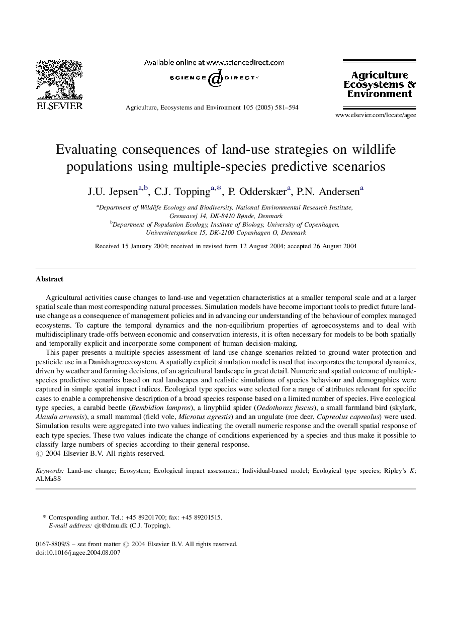 Evaluating consequences of land-use strategies on wildlife populations using multiple-species predictive scenarios