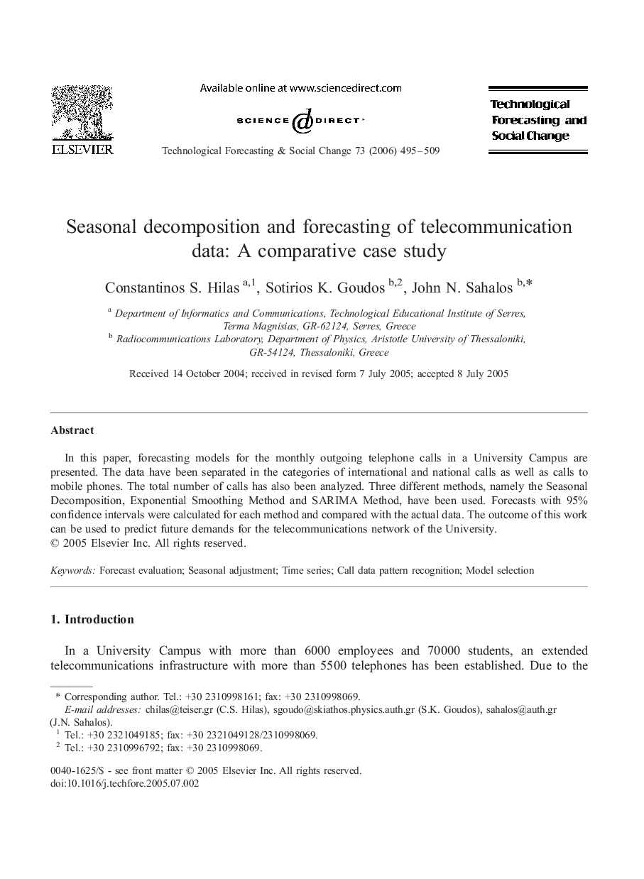 Seasonal decomposition and forecasting of telecommunication data: A comparative case study