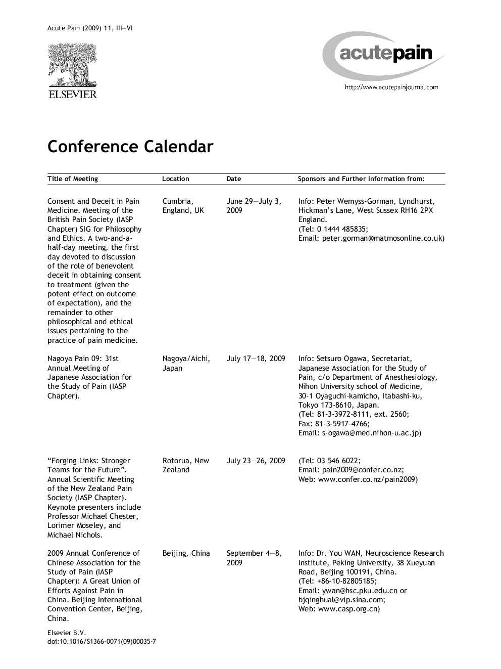عکس صفحه اول مقاله: Conference Calendar Conference Calendar
