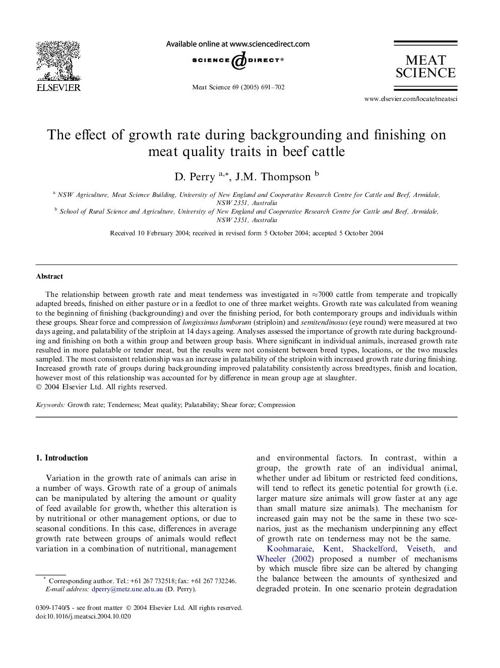 The effect of growth rate during backgrounding and finishing on meat quality traits in beef cattle