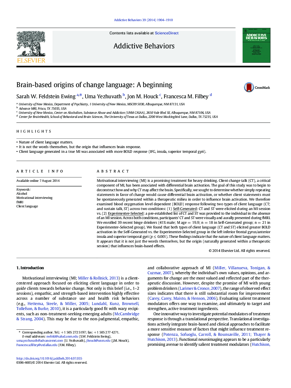 Brain-based origins of change language: A beginning