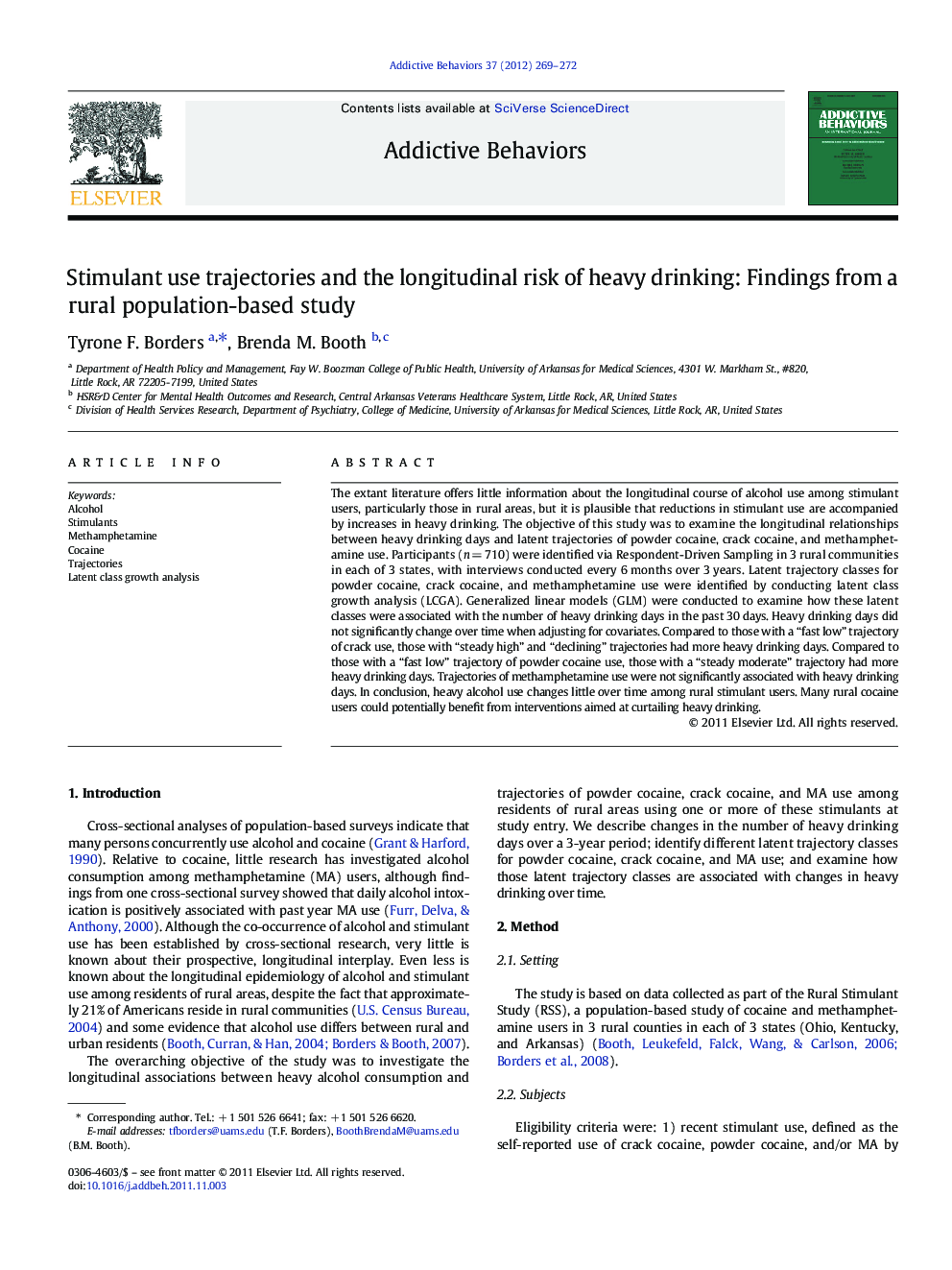 Stimulant use trajectories and the longitudinal risk of heavy drinking: Findings from a rural population-based study