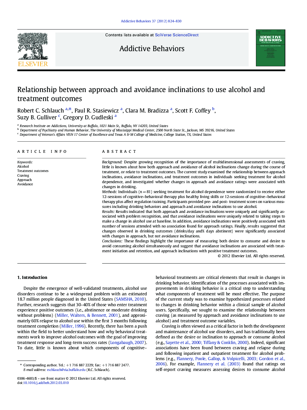 Relationship between approach and avoidance inclinations to use alcohol and treatment outcomes