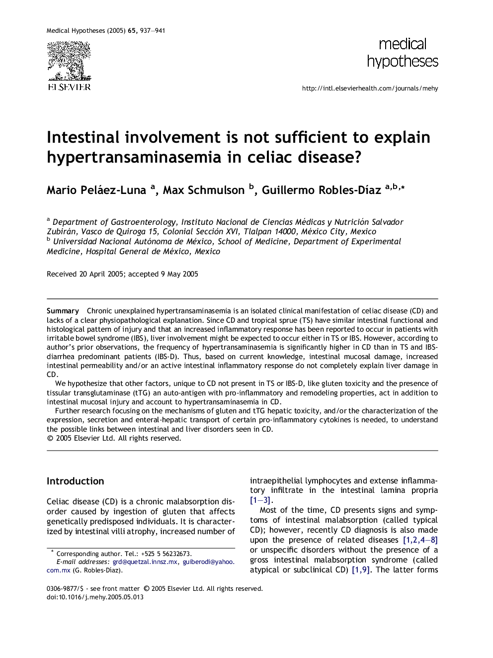 Intestinal involvement is not sufficient to explain hypertransaminasemia in celiac disease?