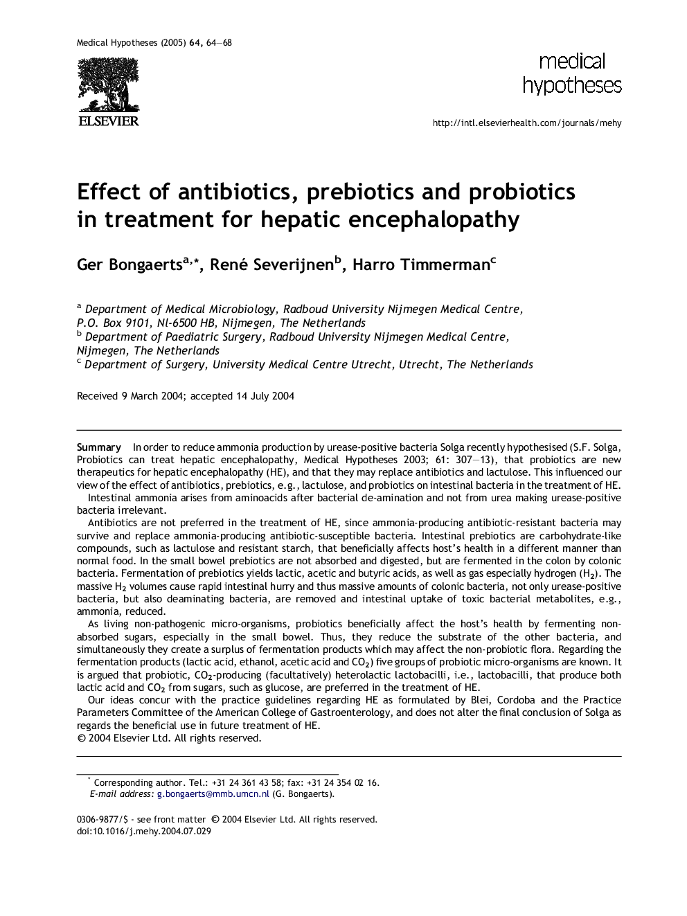 Effect of antibiotics, prebiotics and probiotics in treatment for hepatic encephalopathy