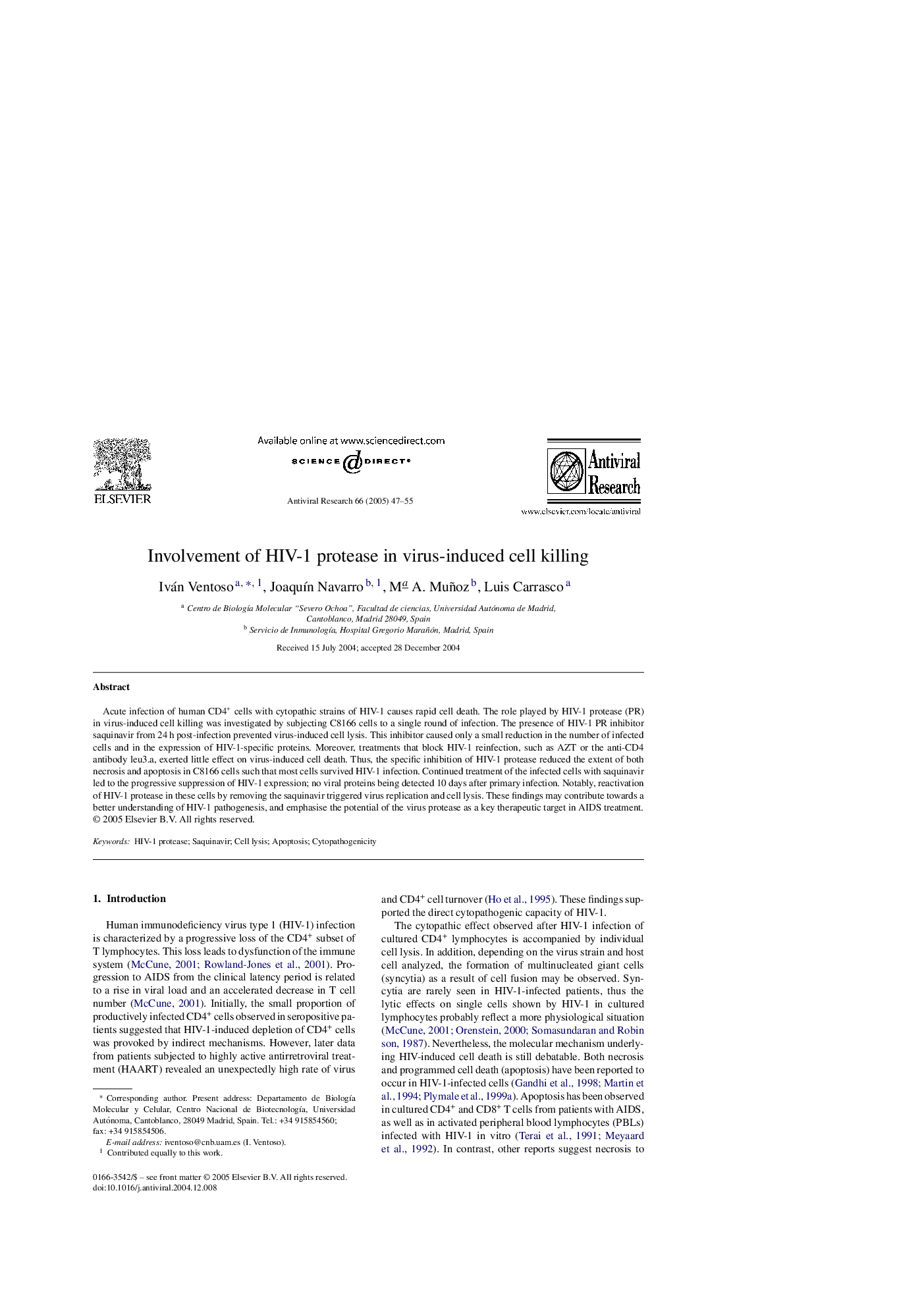 Involvement of HIV-1 protease in virus-induced cell killing