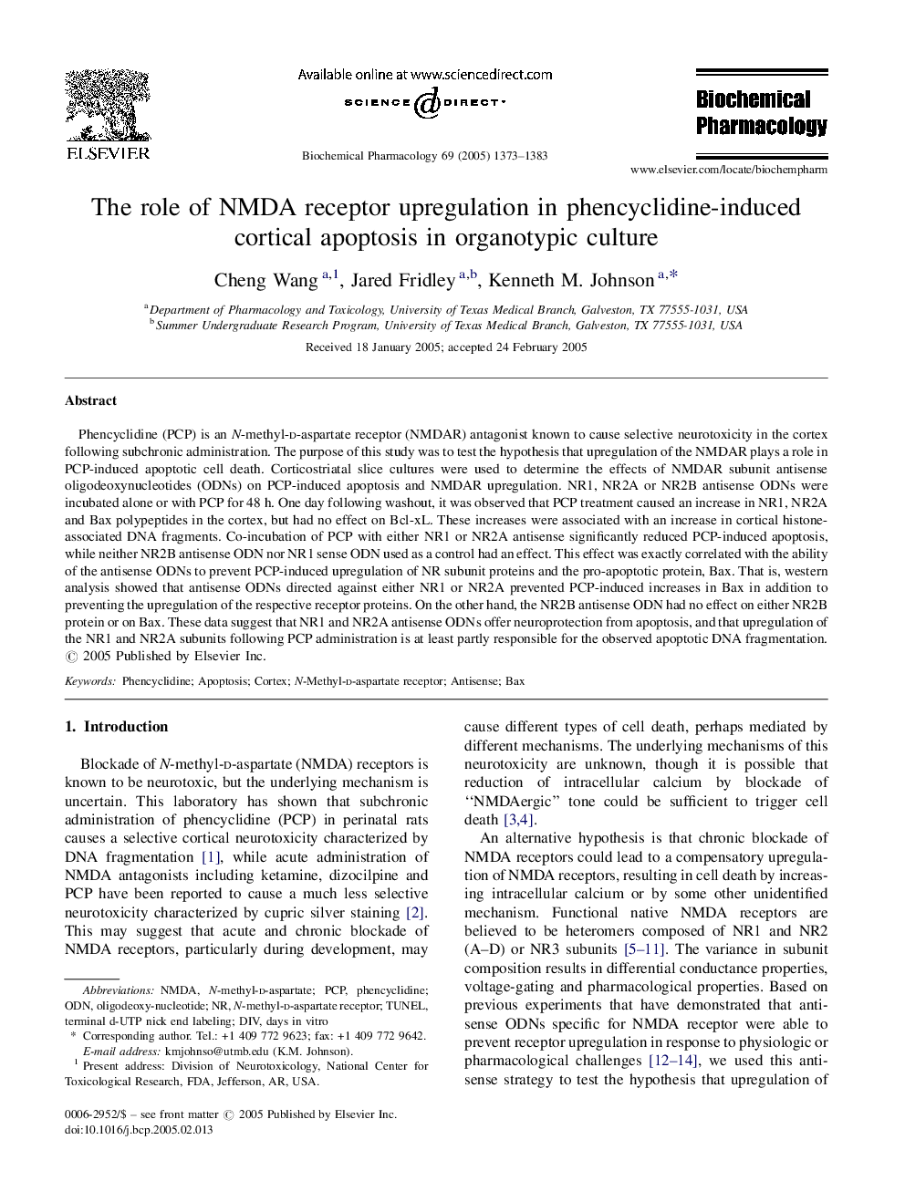 The role of NMDA receptor upregulation in phencyclidine-induced cortical apoptosis in organotypic culture