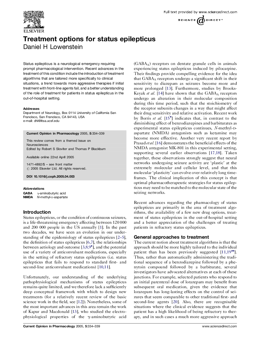 Treatment options for status epilepticus