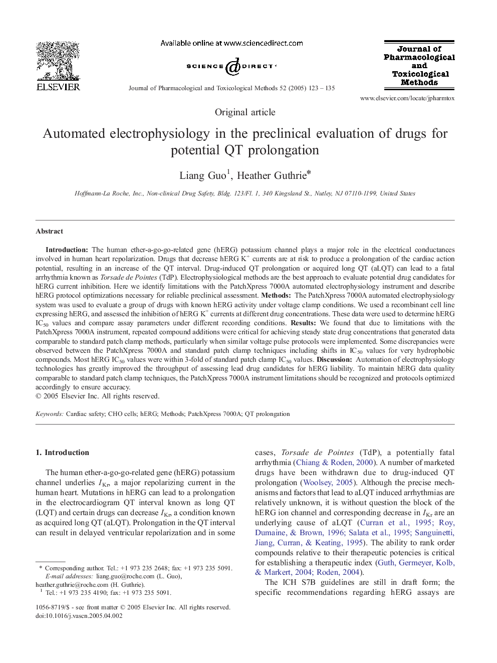 Automated electrophysiology in the preclinical evaluation of drugs for potential QT prolongation