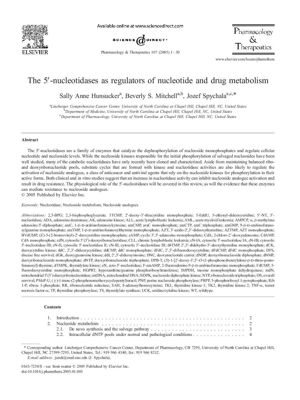 The 5â²-nucleotidases as regulators of nucleotide and drug metabolism