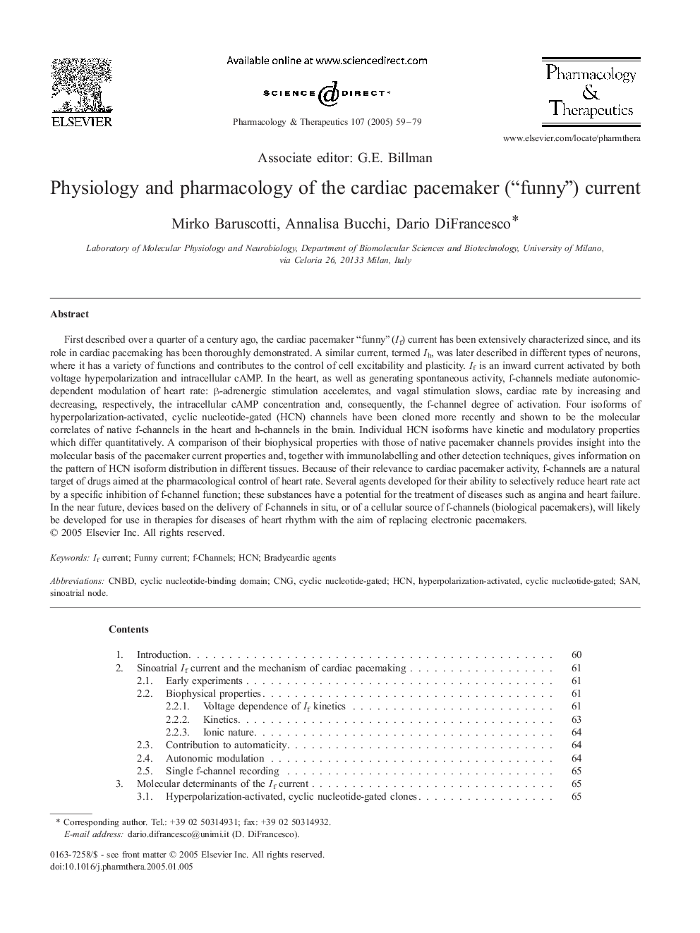 Physiology and pharmacology of the cardiac pacemaker (“funny”) current