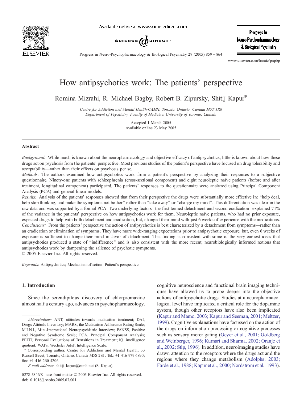 How antipsychotics work: The patients' perspective