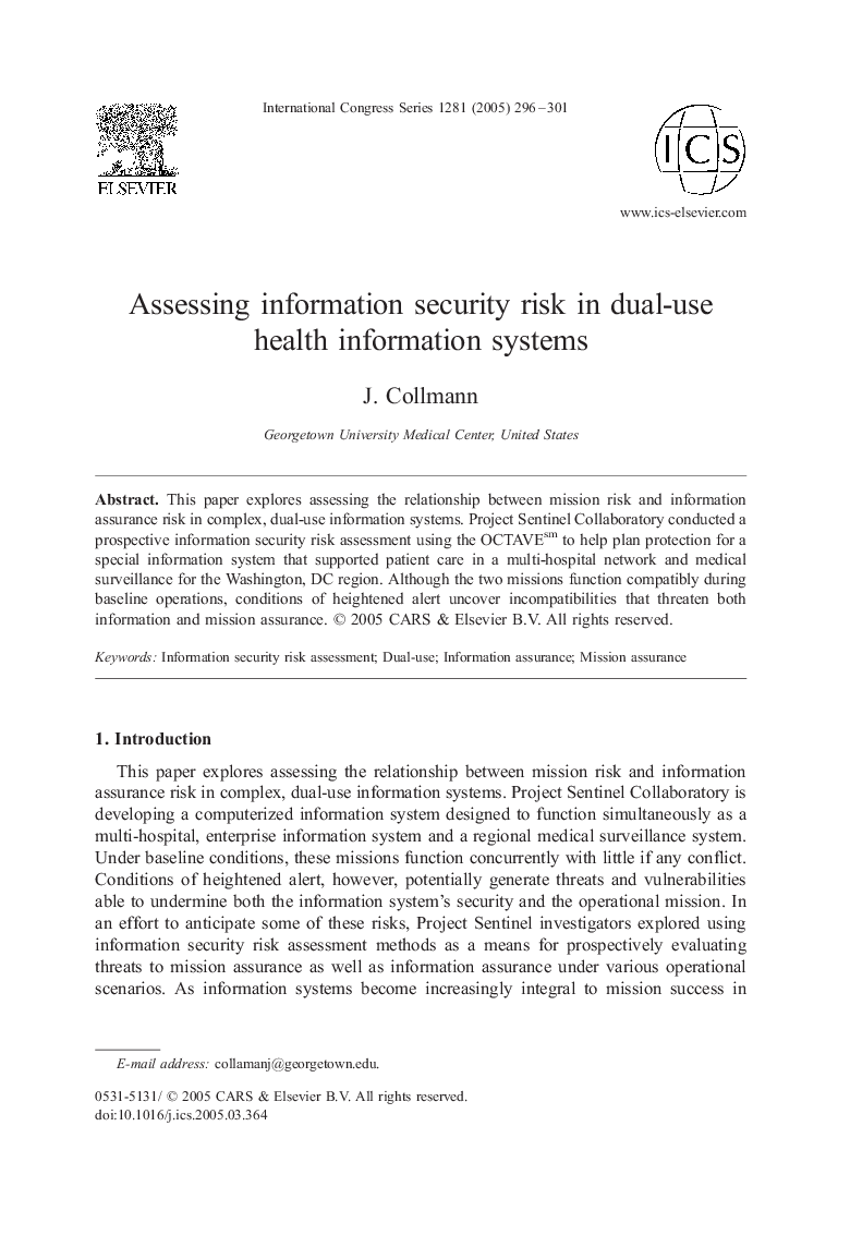 Assessing information security risk in dual-use health information systems