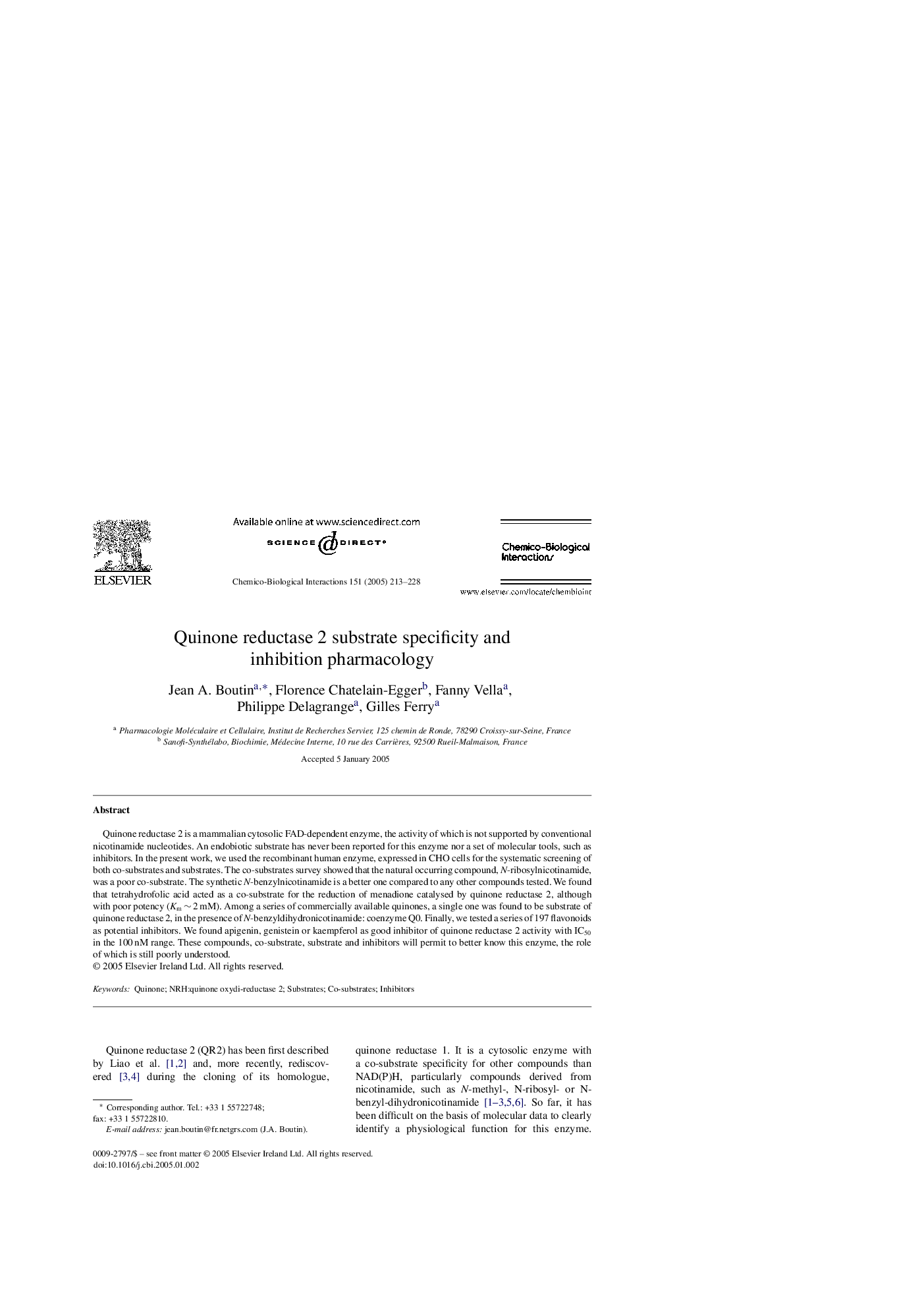 Quinone reductase 2 substrate specificity and inhibition pharmacology