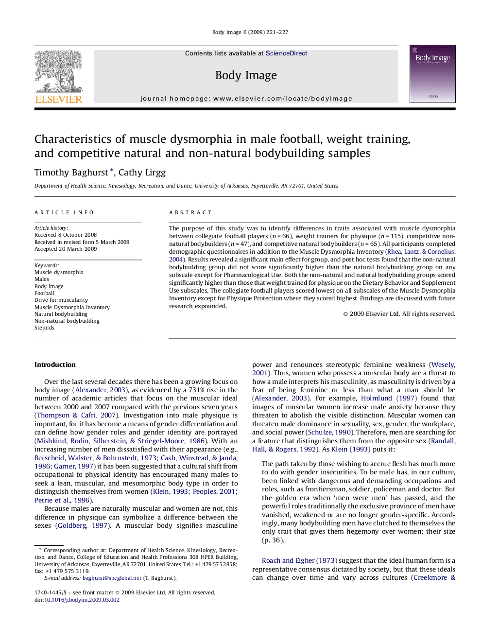 Characteristics of muscle dysmorphia in male football, weight training, and competitive natural and non-natural bodybuilding samples