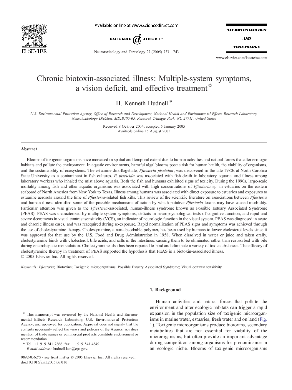 Chronic biotoxin-associated illness: Multiple-system symptoms, a vision deficit, and effective treatment