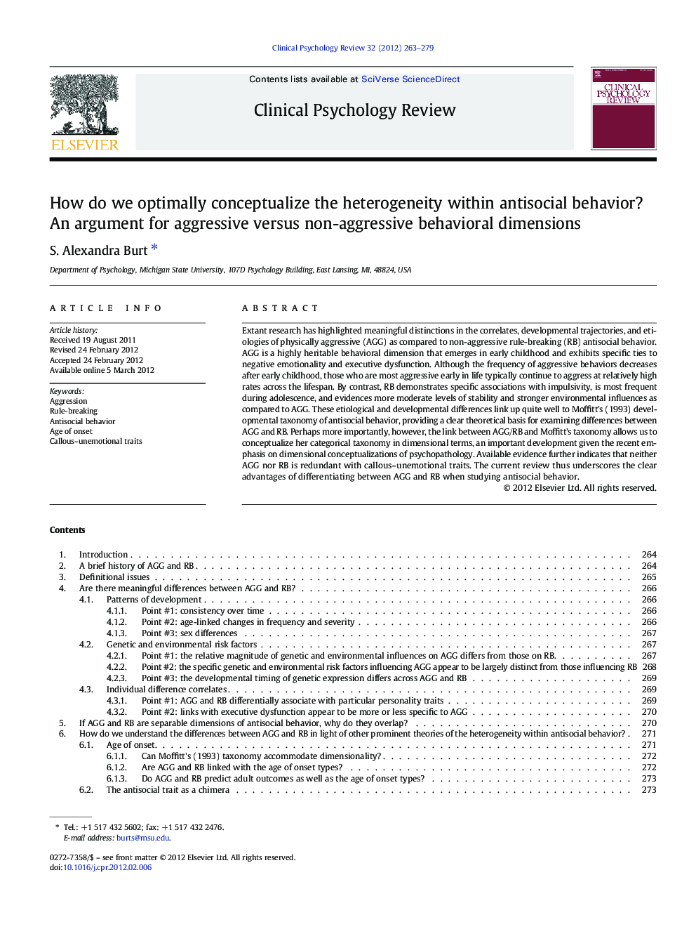 How do we optimally conceptualize the heterogeneity within antisocial behavior? An argument for aggressive versus non-aggressive behavioral dimensions