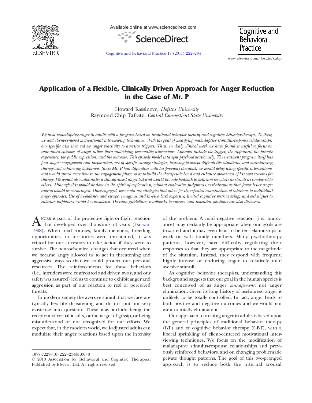 Application of a Flexible, Clinically Driven Approach for Anger Reduction in the Case of Mr. P
