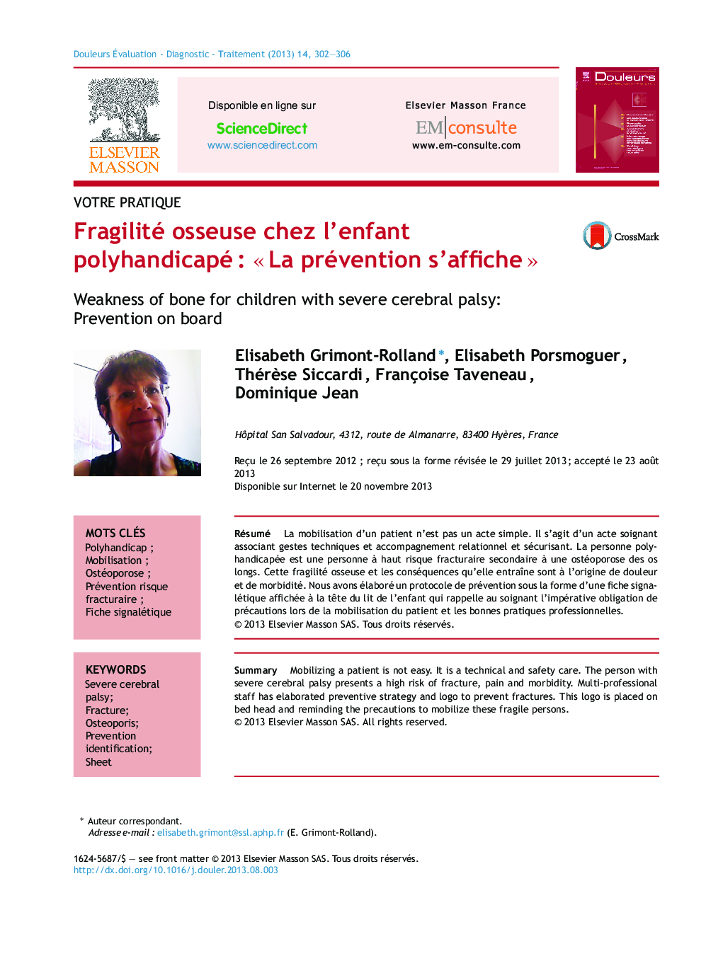 Fragilité osseuse chez l'enfant polyhandicapéÂ : Â«Â La prévention s'afficheÂ Â»