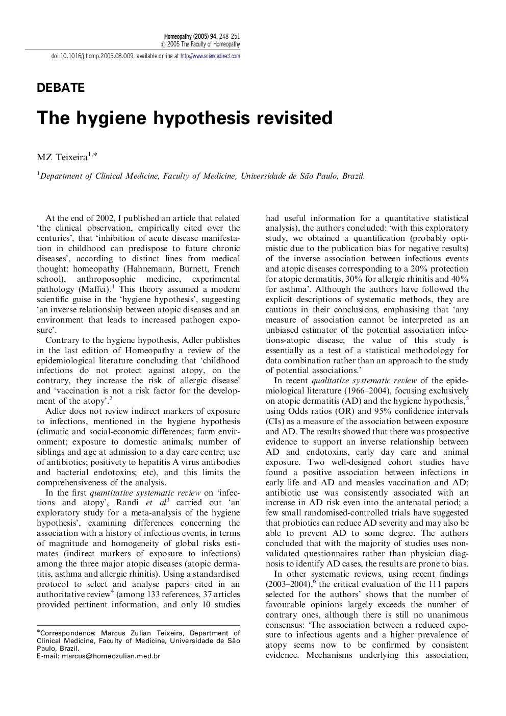 The hygiene hypothesis revisited