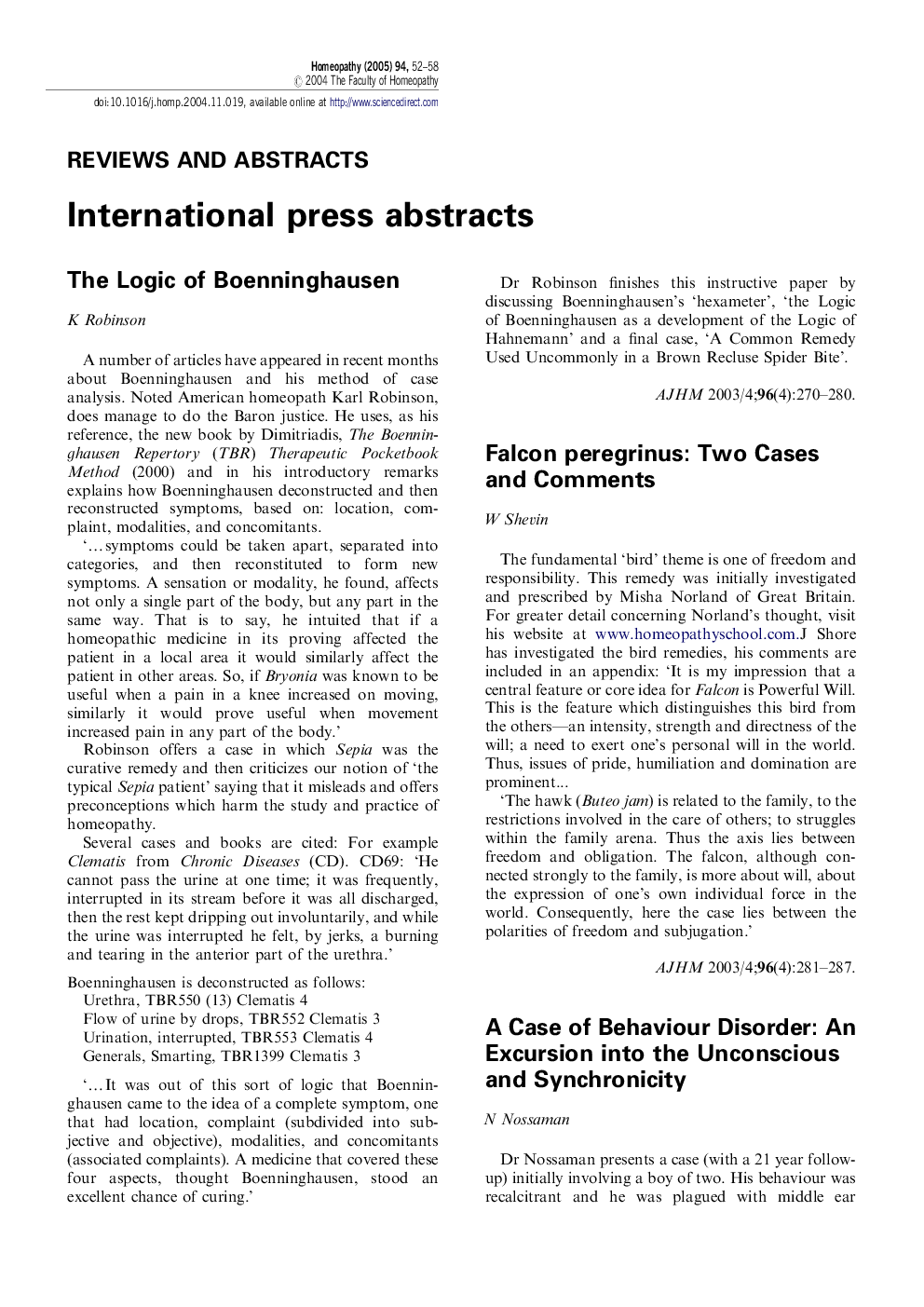 International press abstracts