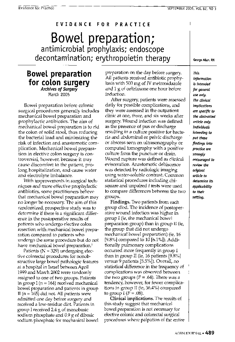 Bowel preparation; antimicrobial prophylaxis; endoscope decontamination; erythropoietin therapy