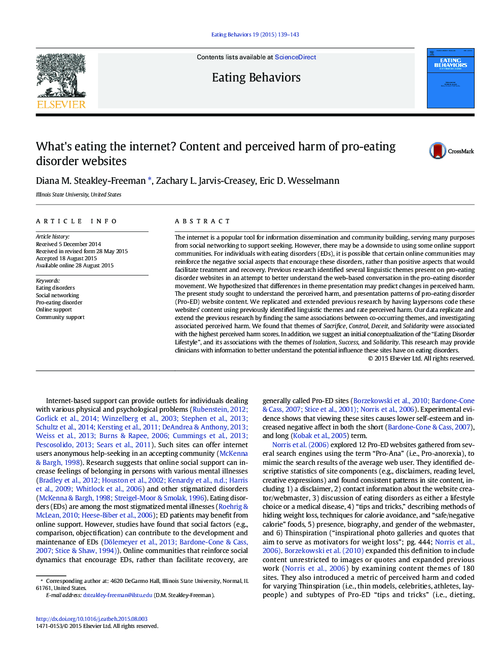 What's eating the internet? Content and perceived harm of pro-eating disorder websites