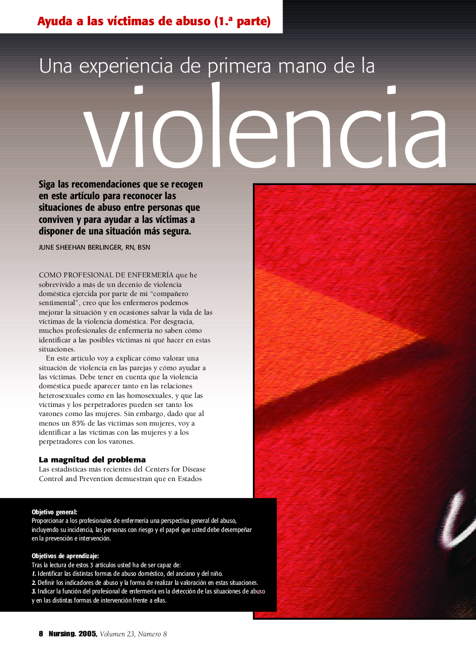 عکس صفحه اول مقاله: Una experiencia de primera mano de la violencia doméstica Una experiencia de primera mano de la violencia doméstica