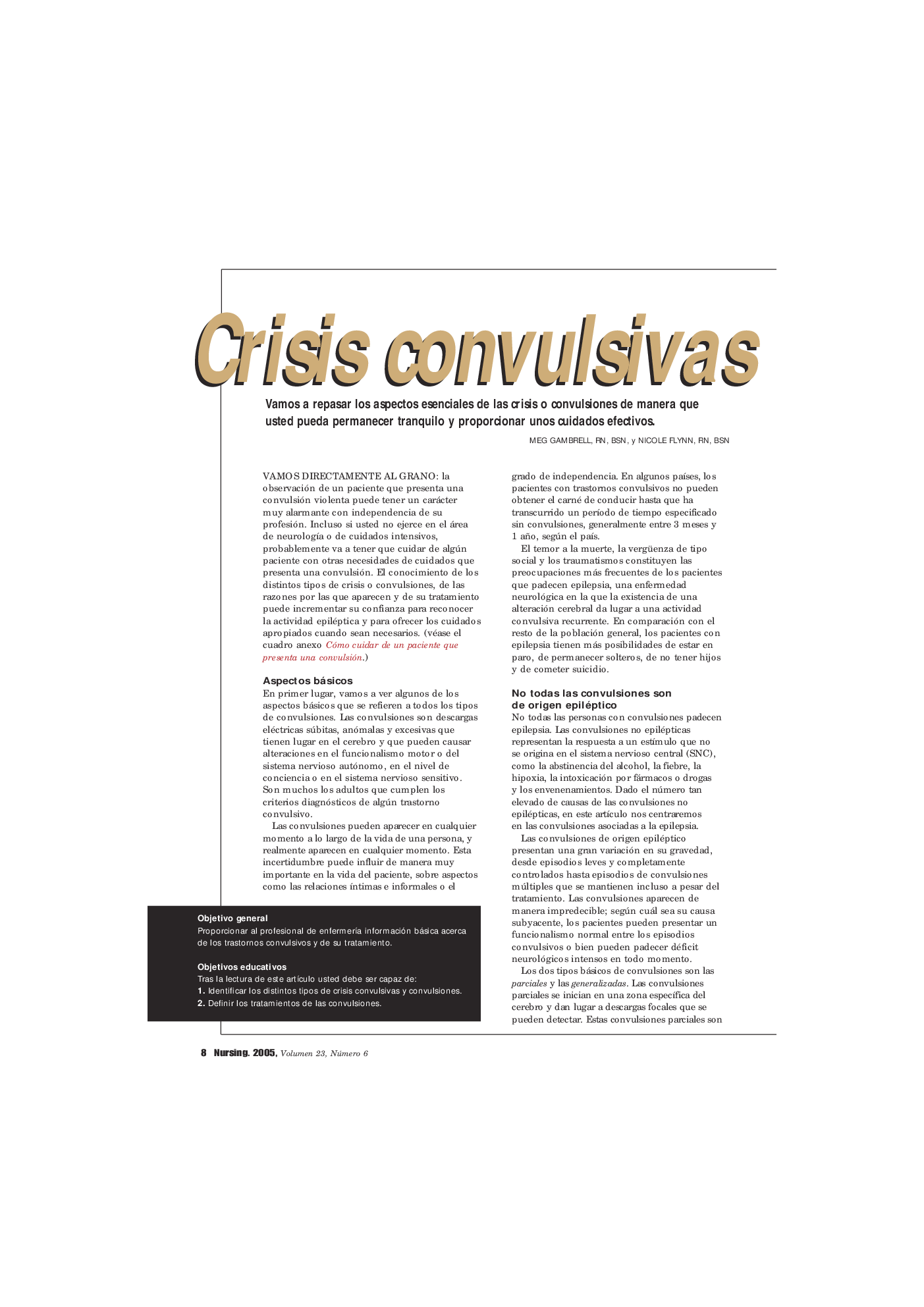 عکس صفحه اول مقاله: Crisis convulsivas Crisis convulsivas