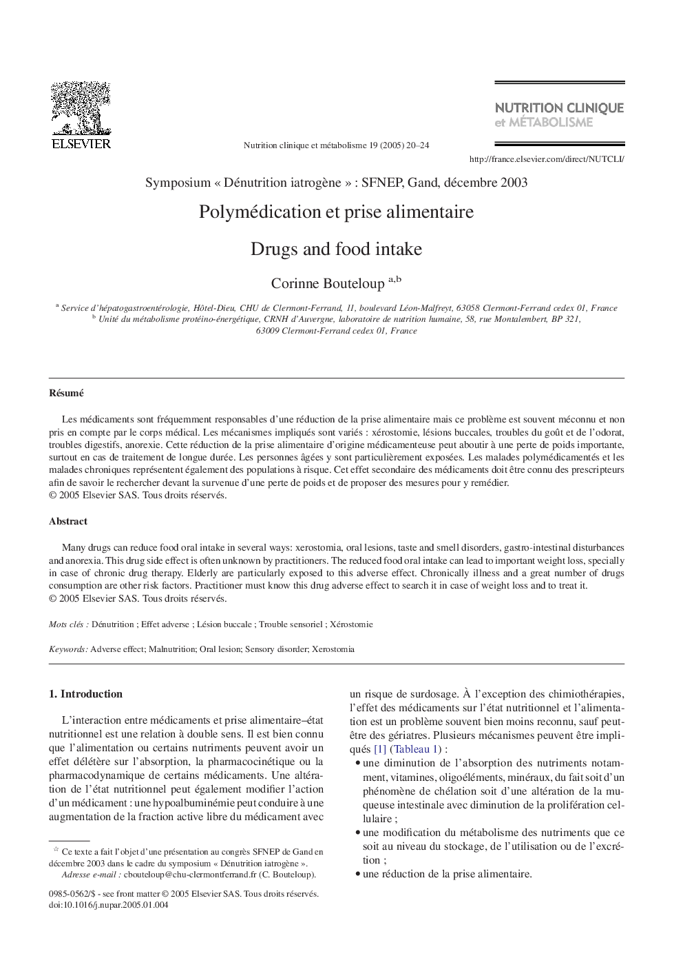 Polymédication et prise alimentaire