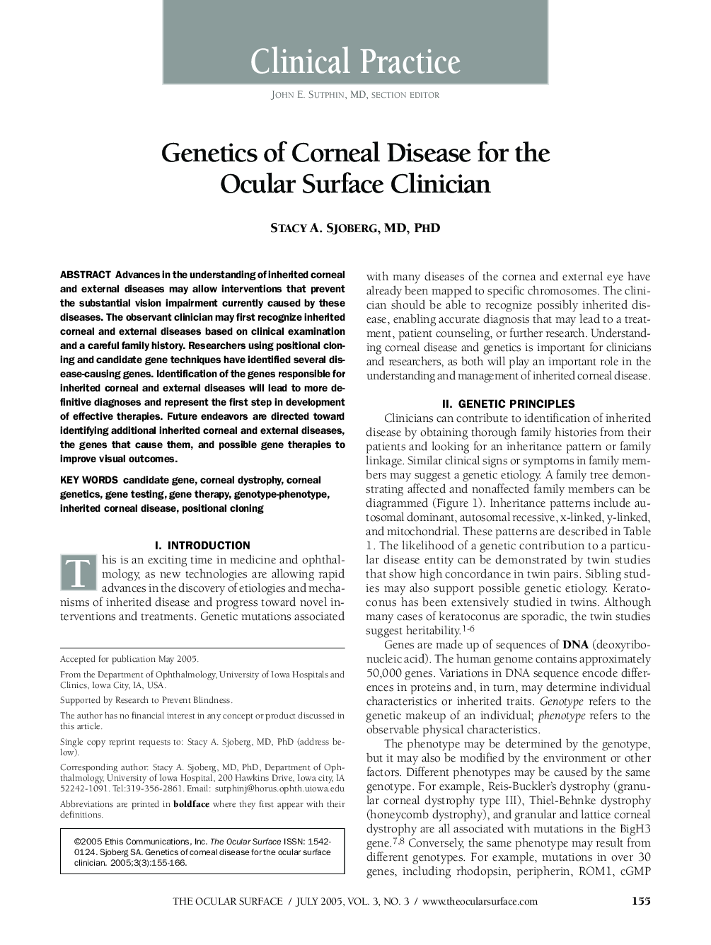 Genetics of Corneal Disease for the Ocular Surface Clinician