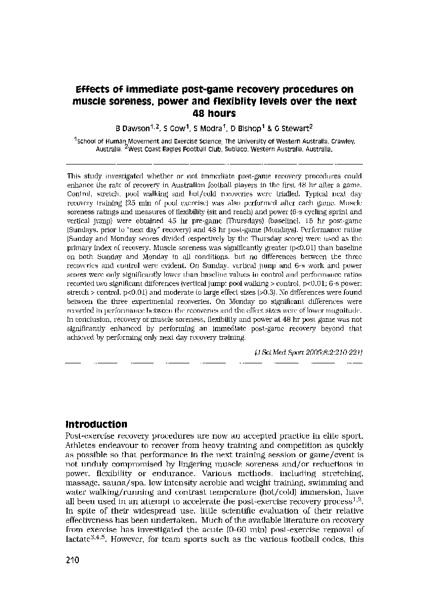 عکس صفحه اول مقاله: Effects of immediate post-game recovery procedures on muscle soreness, power and flexiblity levels over the next 48 hours Effects of immediate post-game recovery procedures on muscle soreness, power and flexiblity levels over the next 48 hours