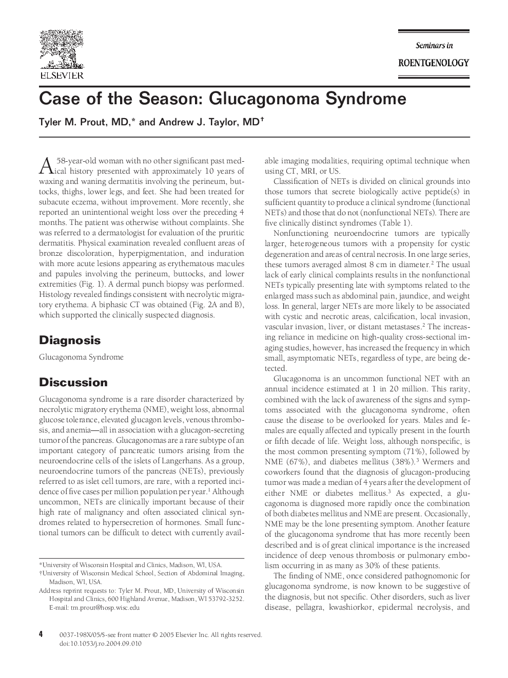 Case of the season: Glucagonoma syndrome