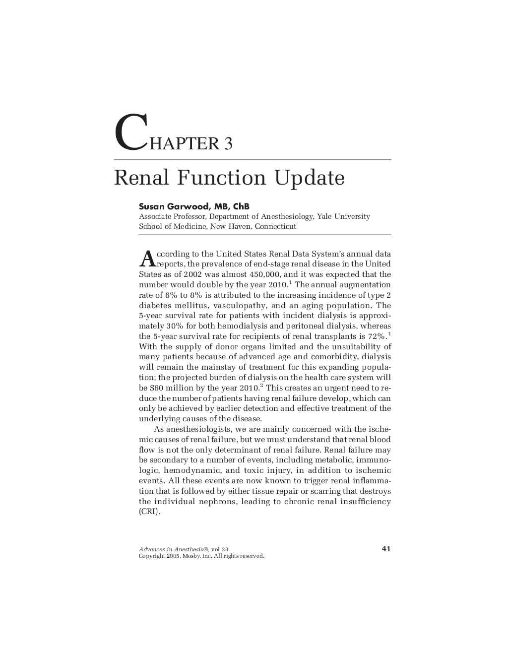 عکس صفحه اول مقاله: Renal Function Update Renal Function Update