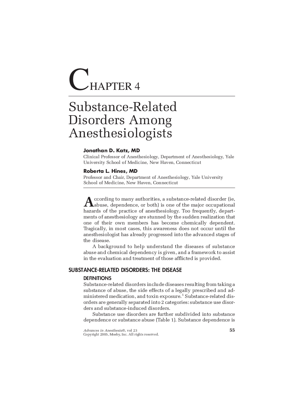 عکس صفحه اول مقاله: Substance-Related Disorders Among Anesthesiologists Substance-Related Disorders Among Anesthesiologists