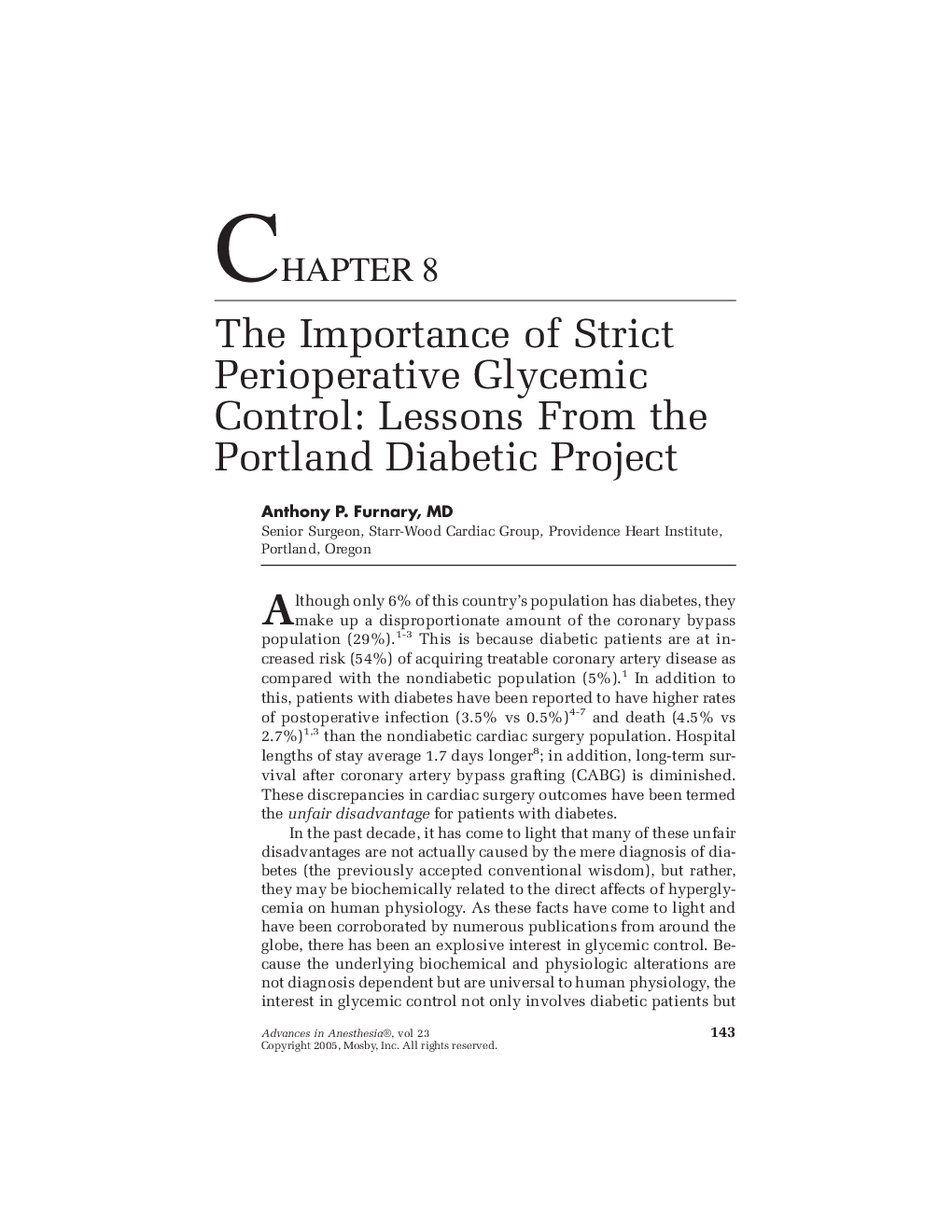 عکس صفحه اول مقاله: The Importance of Strict Perioperative Glycemic Control: Lessons From the Portland Diabetic Project The Importance of Strict Perioperative Glycemic Control: Lessons From the Portland Diabetic Project