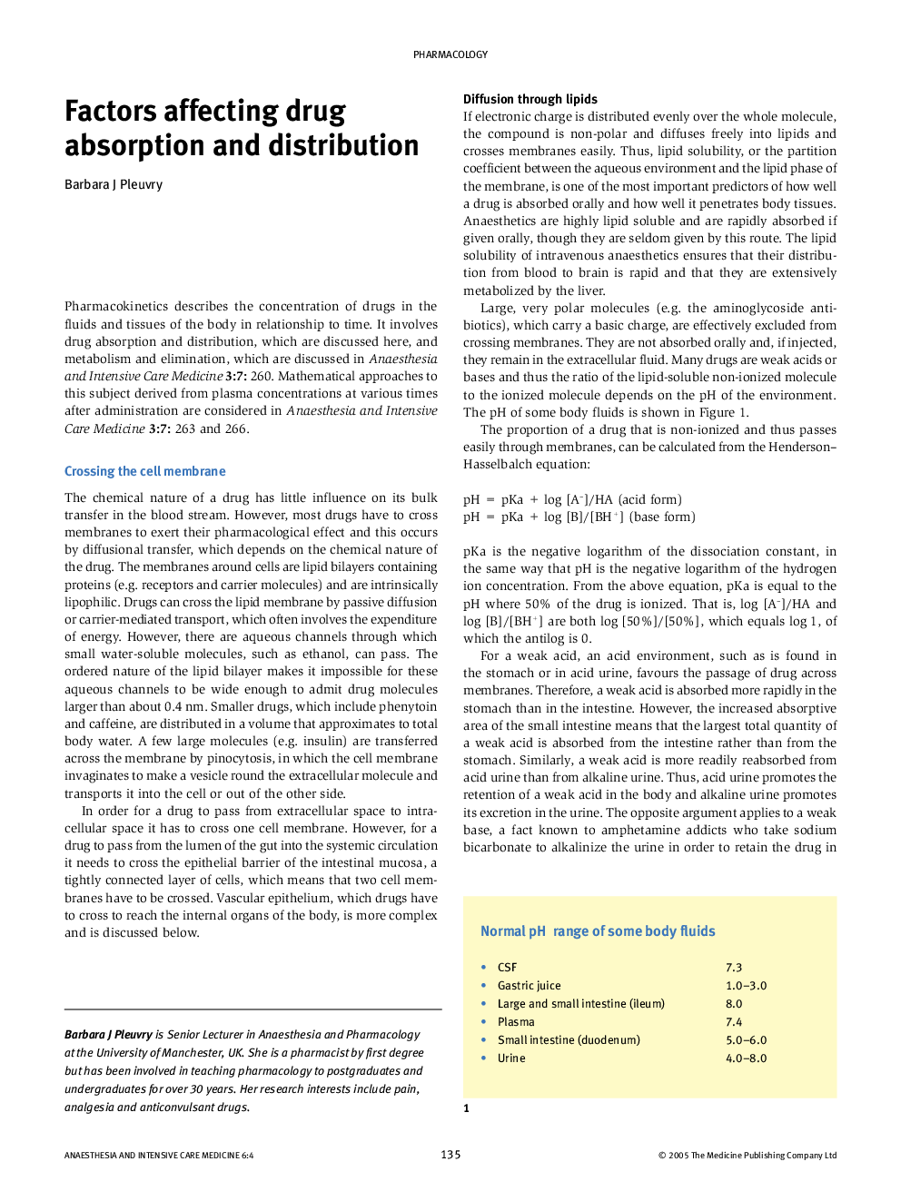 Factors affecting drug absorption and distribution