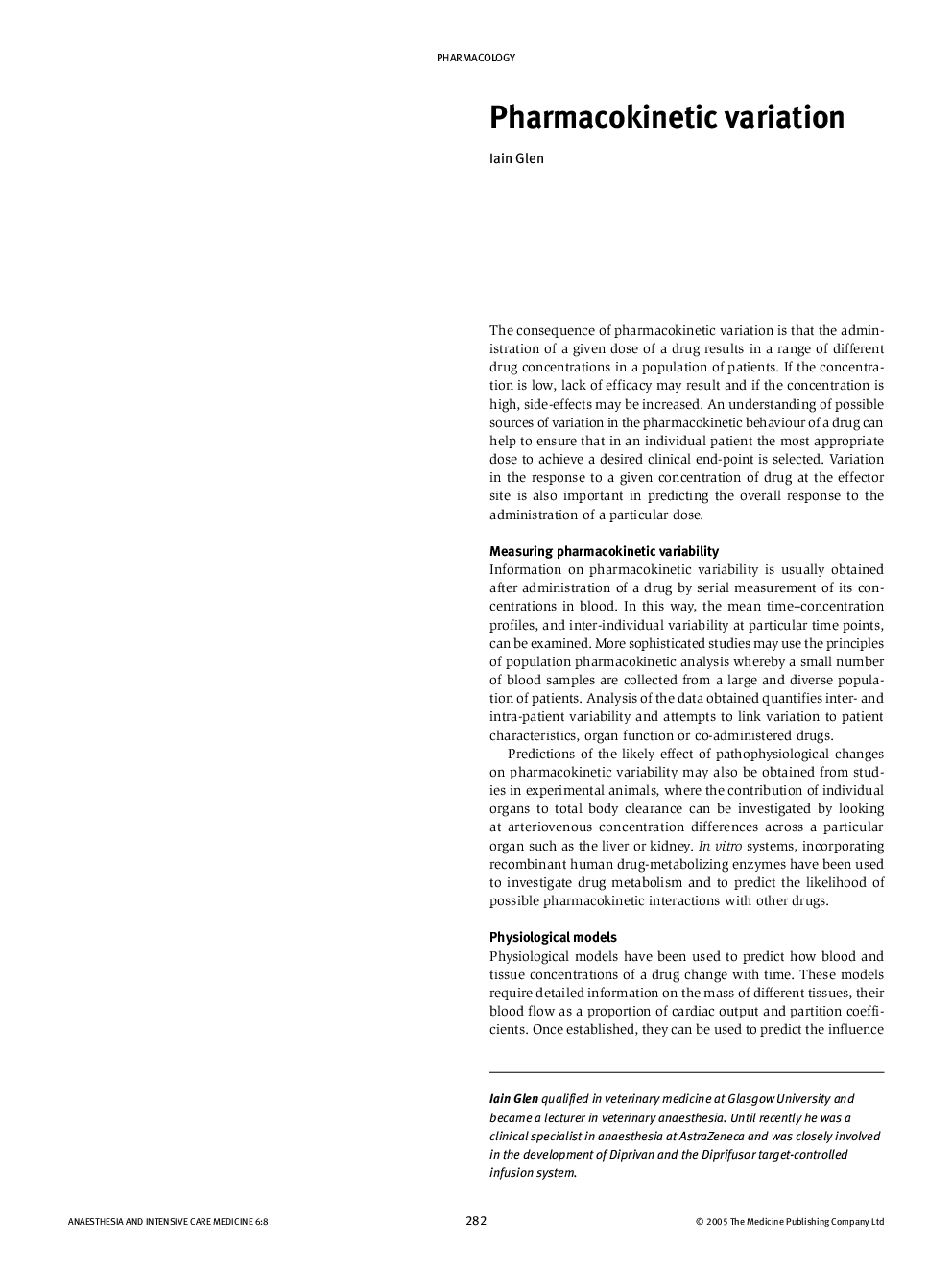 Pharmacokinetic variation