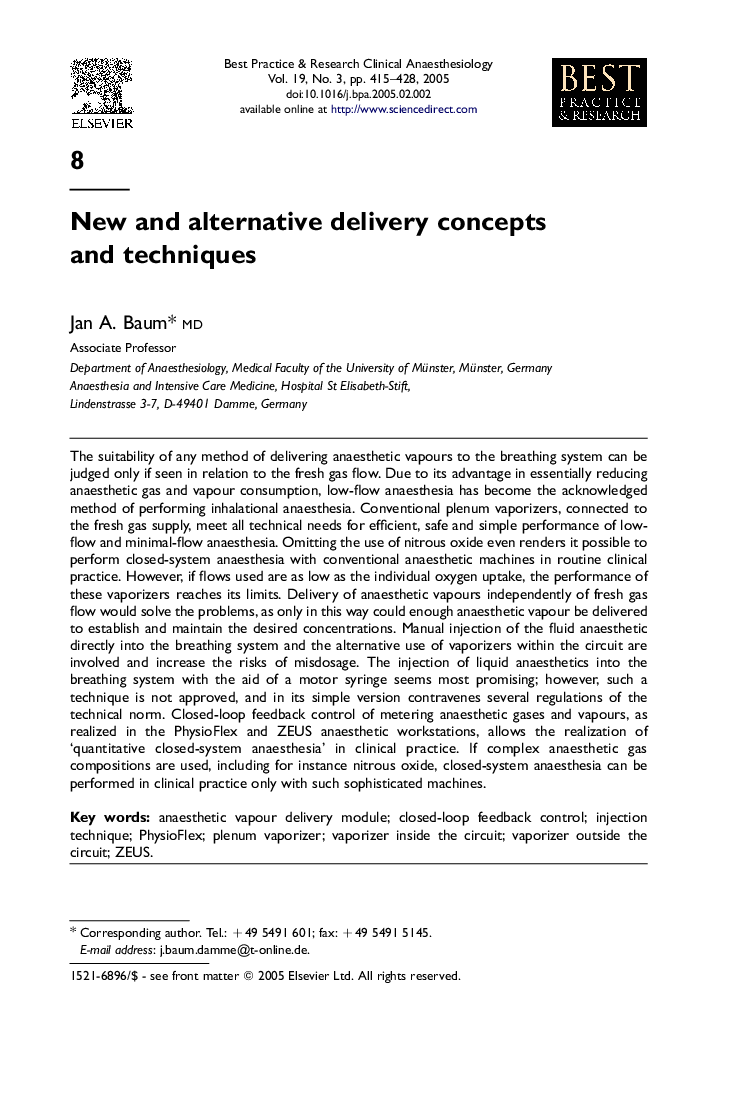 New and alternative delivery concepts and techniques