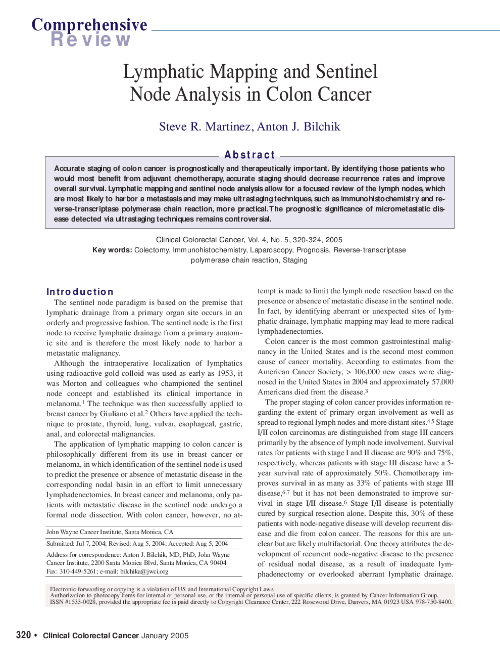 عکس صفحه اول مقاله: Lymphatic Mapping and Sentinel Node Analysis in Colon Cancer Lymphatic Mapping and Sentinel Node Analysis in Colon Cancer