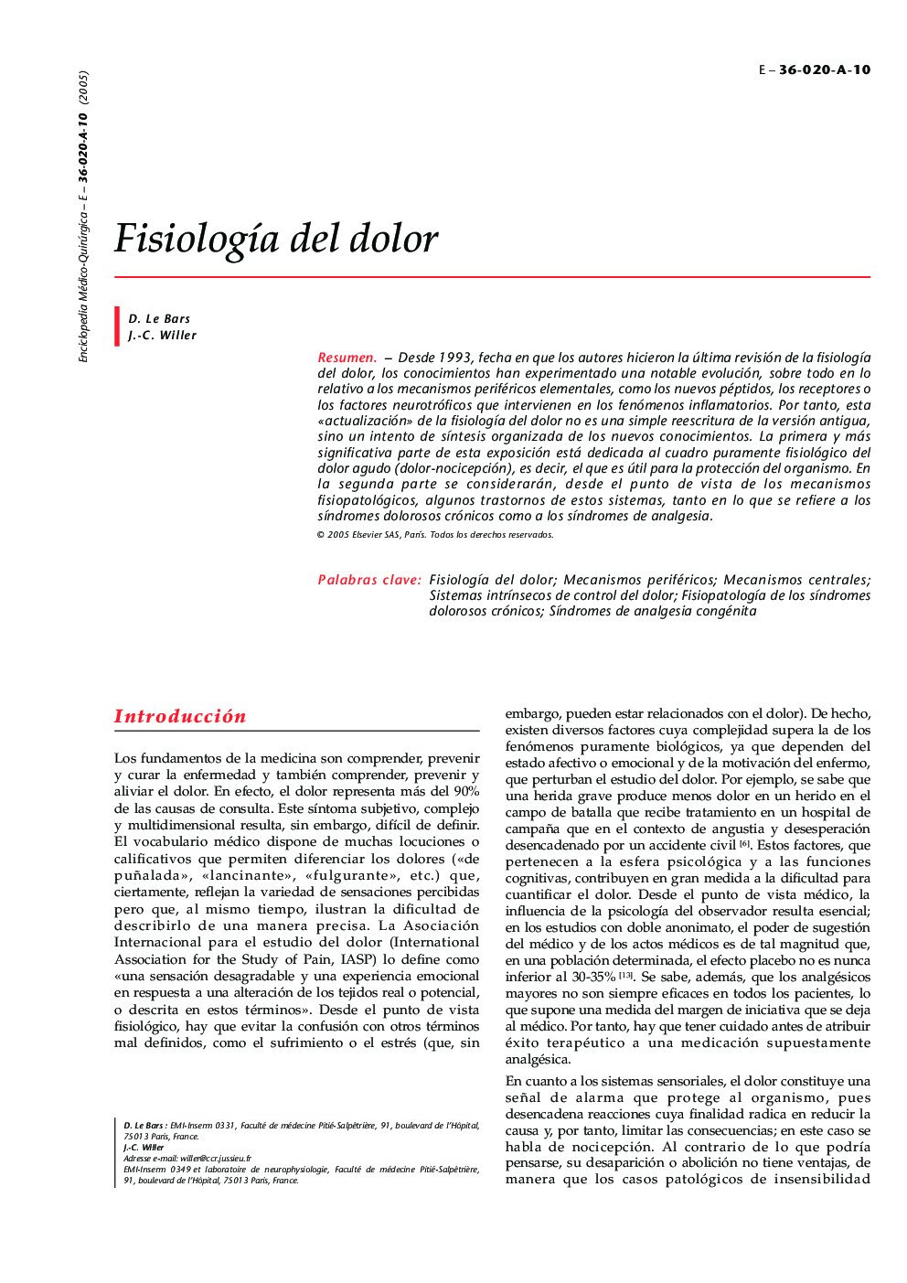 FisiologÃ­a del dolor