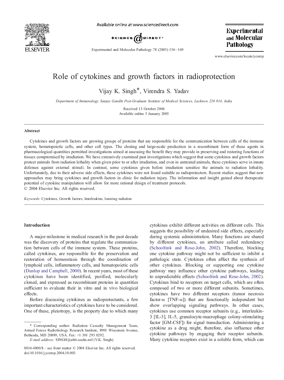 Role of cytokines and growth factors in radioprotection