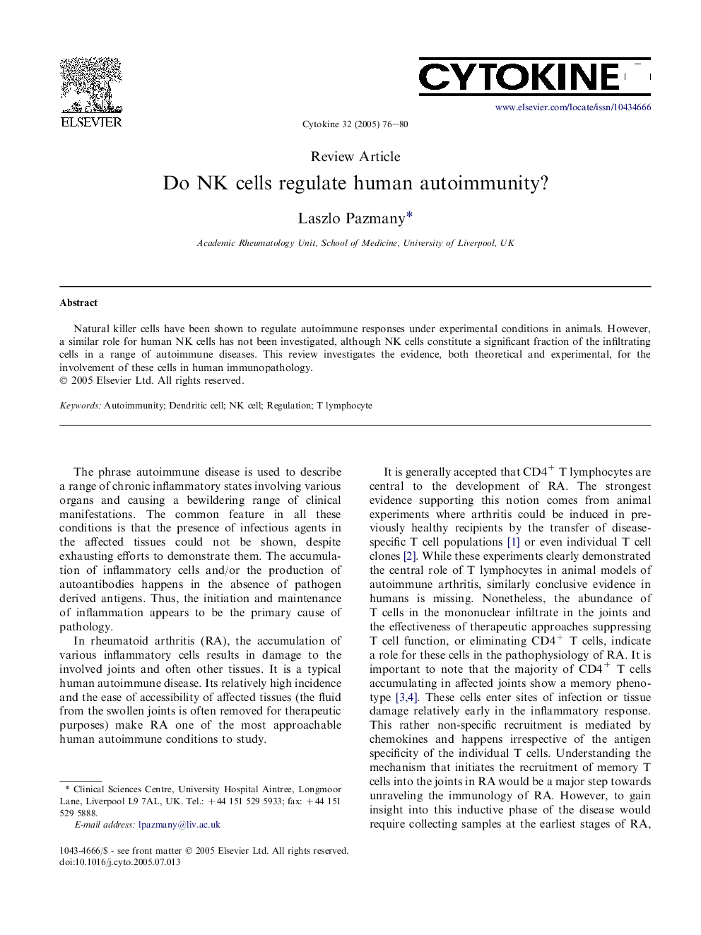 Do NK cells regulate human autoimmunity?