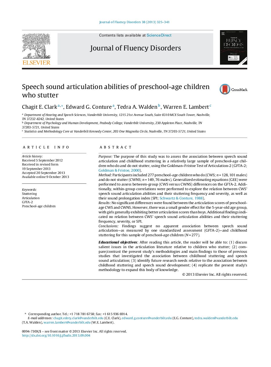 Speech sound articulation abilities of preschool-age children who stutter