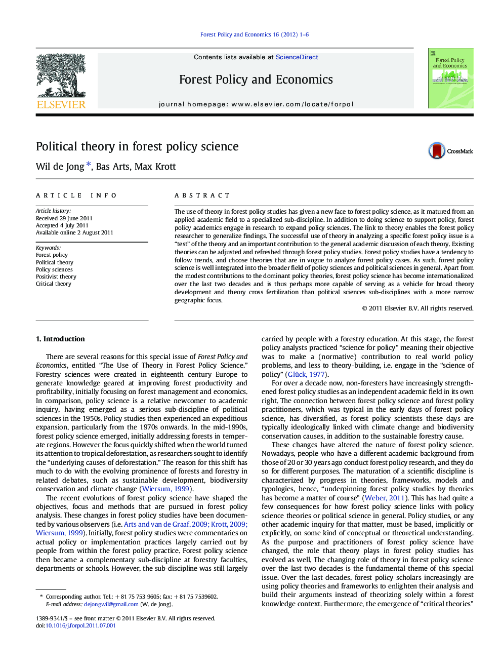 Political theory in forest policy science