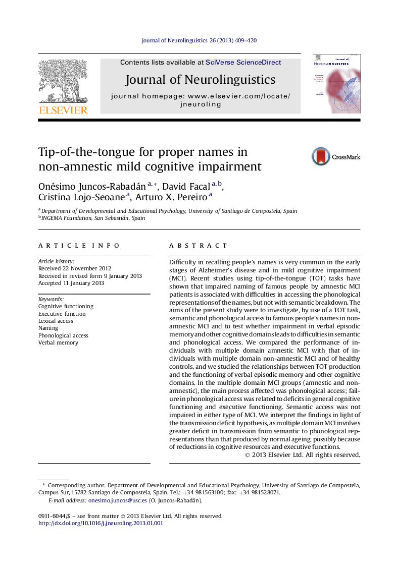 Tip-of-the-tongue for proper names in non-amnestic mild cognitive impairment